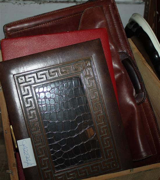 Briefcase, jewellery box, red case & coins